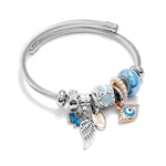Load image into Gallery viewer, The Guardian Angel &amp; Evil Eye Slider Bracelet

