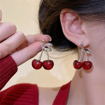 Load image into Gallery viewer, Crimson Drop Cherry Earrings
