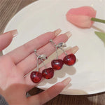 Load image into Gallery viewer, Crimson Drop Cherry Earrings
